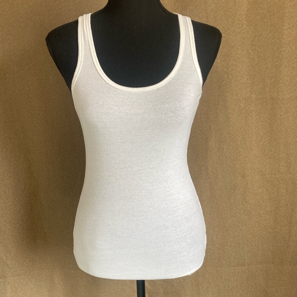 SO White Racer Back Ribbed Tank Top Size Medium